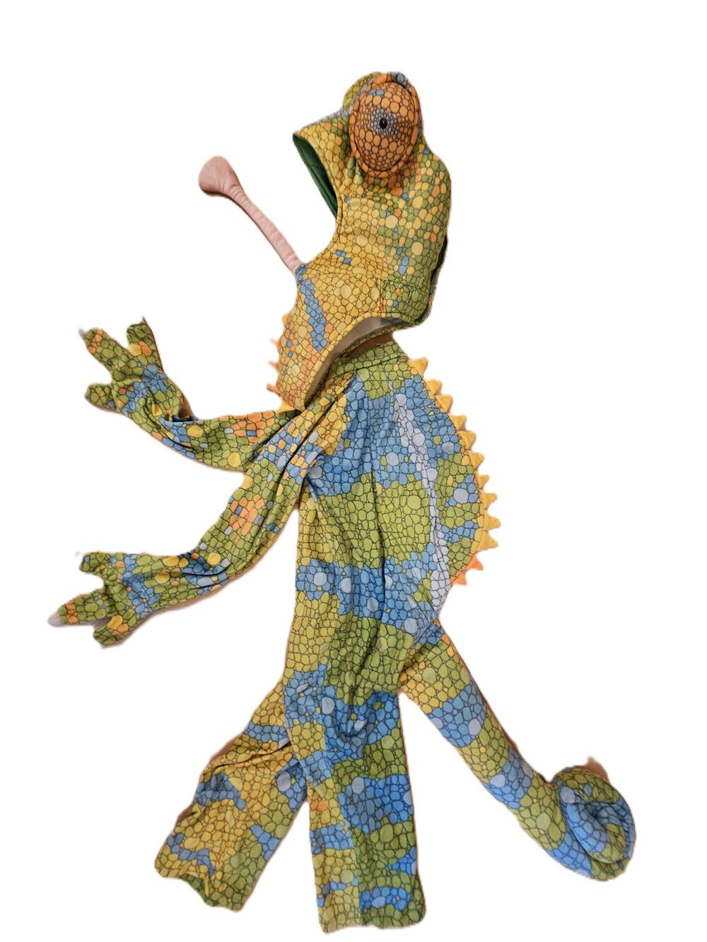 Kids Chameleon Costume XS Lizard Reptile Hood Tail Halloween